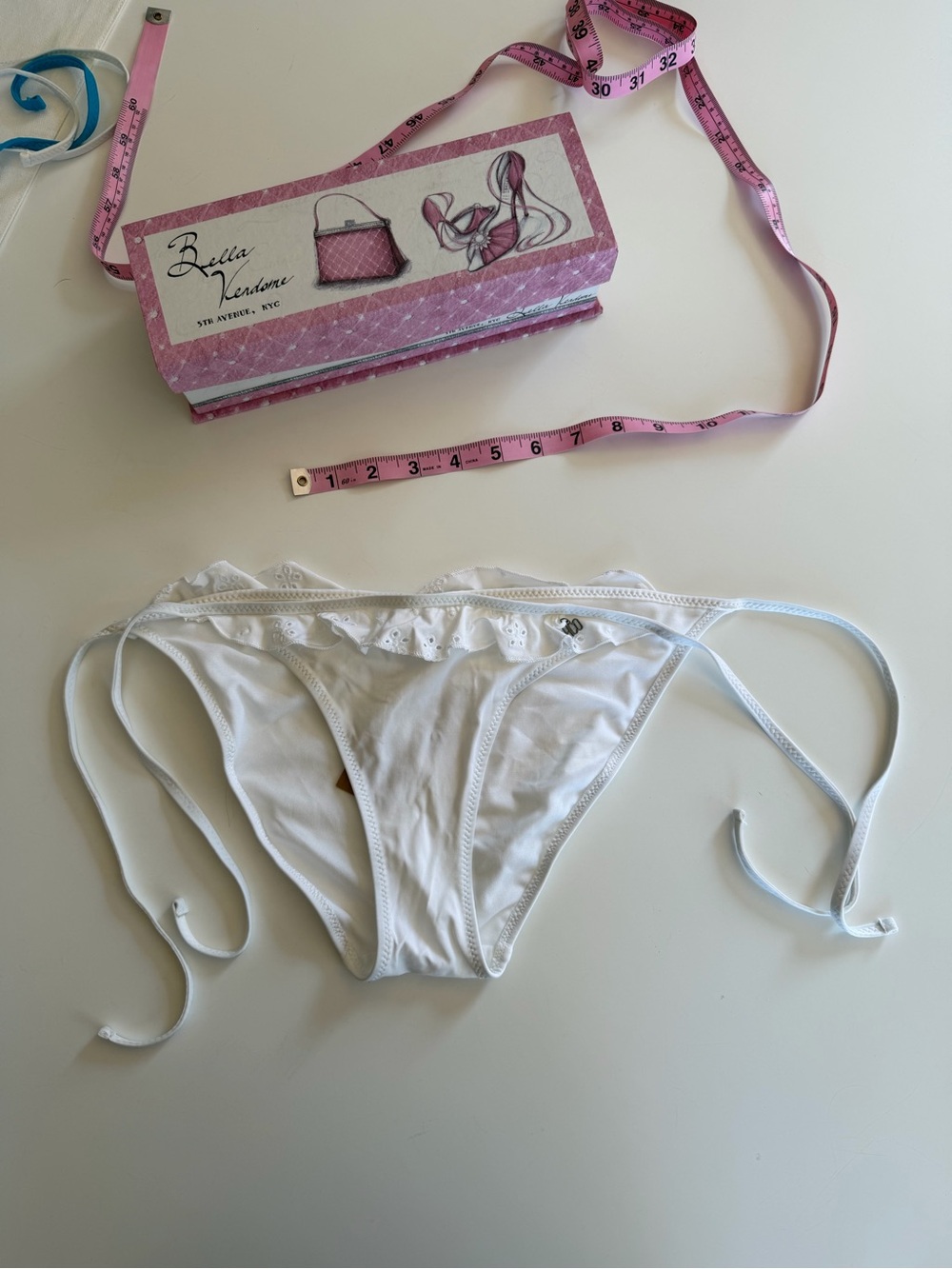 White Ruffle Bikini Bottom